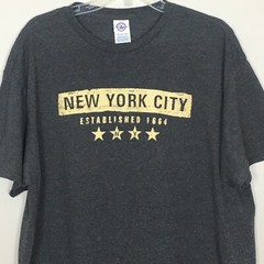 Delta Pro Weight Graphic T-Shirt Mens XL New York City Gray Crew Neck