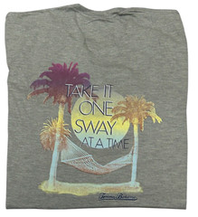 $45 TOMMY BAHAMA Grey ONE SWAY AT A TIME Relaxed Fit Short Sleeve T-shirt NWT