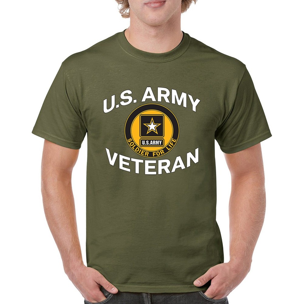 US Army Veteran Soldier For Life T-shirt Military DD 214 Patriotic Men’s Tee