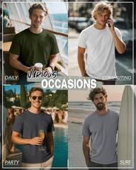 Men’s Big and Shirts Short Sleeve Cotton Tee Summer Crew Neck