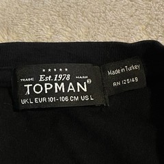 Vintage Topman Mens Large Black Mesh Tri State Graphic T-Shirt Short Sleeve Tee