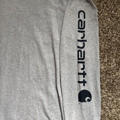 Carhartt Long Sleeve Logo Graphic Shirt Gray Size L Loose Fit TK0231-M Workwear