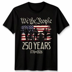 250 Years US Flag 250th Anniversary American Birthday USA T-Shirt Black S-2XL