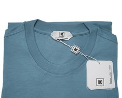 Kired by Kiton NWT Slate Blue Supima Crepe Cotton Short Sleeve T-Shirt S (48 IT)