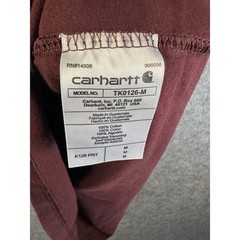 Carhartt Mens Loose Fit Long Sleeve Pocket T-Shirt Burgundy Maroon K126 Size M