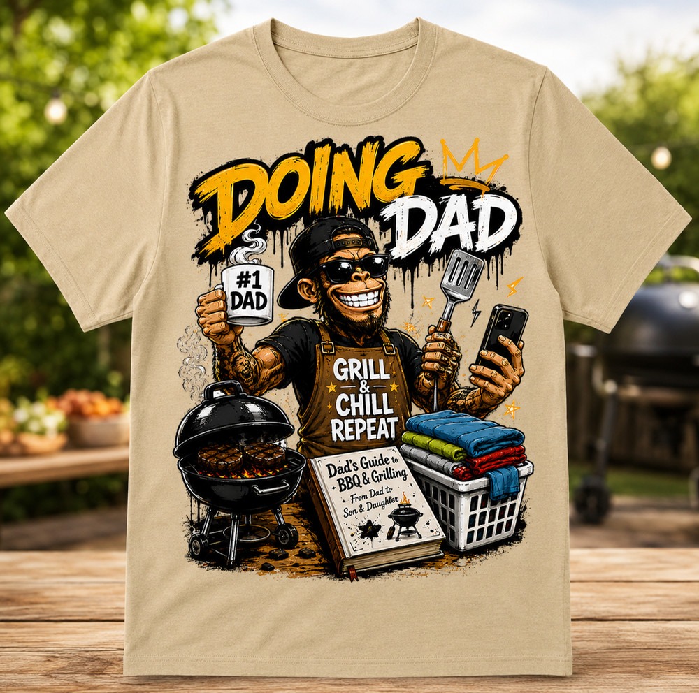 Fathers Day Men’s Big Tall Tee Shirt Funny Hip Hop BEAST on the BBQ Grill
