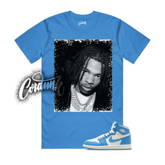 1 UNC Reimagined White Dark Powder Blue Sail T Shirt Match LB