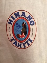 White Hinano Tahiti Beer Branded T-shirt With Large Logo On Back Size L