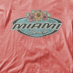 Miami Beach Vintage Y2K Surfer Aesthetic Coral Silk Tee