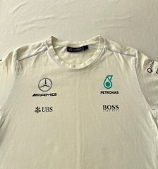 Mercedes Benz AMG Petronas Racing F1 White T-shirt Sz M