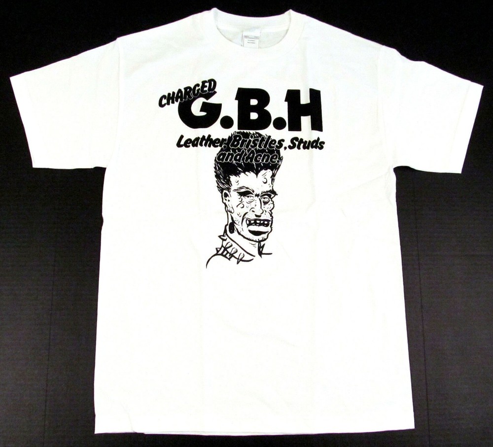 CHARGED GBH T-shirt G.B.H. Studs Punk Rock Tee Adult S,M,L,XL White New