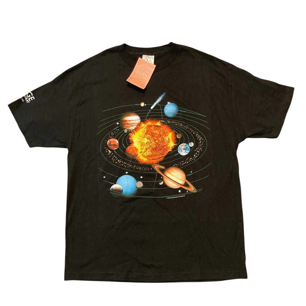 Vintage Solar System Sun Planets Very Large Array Black T-shirt XL NWT 1998 90s
