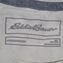 Eddie Bauer Legendwash Men’s XL Crew Neck Short Sleeve Beige Logo Tee