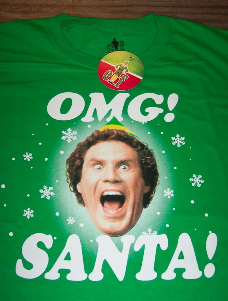 ELF WILL FARREL OMG SANTA CHRISTMAS T-Shirt MENS LARGE NEW w/ TAG