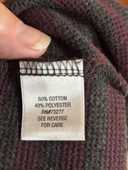 Sonoma Men’s XXL L/S Pullover Tshirt Gray Burgundy Stripe