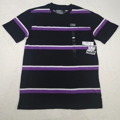 Neff Sorenson Black Purple Striped Short Sleeve T-Shirt Men’s Size S, M, L, XL