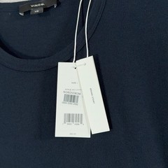 NEW Vince Shirt Mens Large Navy Cotton Garment Dye Crewneck Tee FLAWED