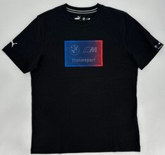 Puma T-Shirt Mens Small BMW M Motorsport Box Logo Tee Black MMS Racing Retro Y2K
