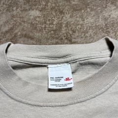 Vintage Y2K Blank T Shirt Mens XL Beige Cotton Basic Minimal Tee Anvil Tag