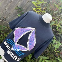 Vintage 80s 90s San Francisco CA Single Stitch Puff Print Boxy Tee USA Made Rare