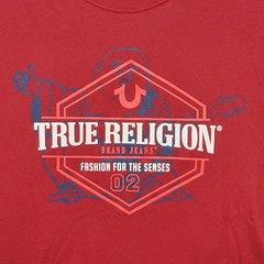 True Religion Men’s T-Shirt Metallic Buddha Logo Short Sleeve Crewneck Tee