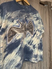 RARE Vintage 80s Led Zeppelin Icarus 1984 USA Tie Dye Blue Tee Shirt Men’s XL