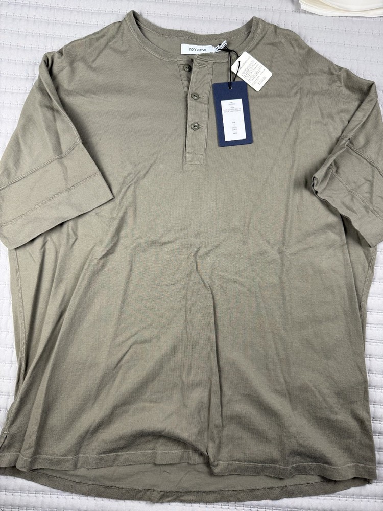 NONNATIVE CLERK S/S HENLEY NECK TEE COTTON JERSEY SIZE 3 JP / L US