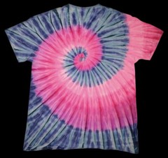 *New* 2XL – Sm Handmade Tie Dye, Pink Blue Spiral, Crew or V-Neck