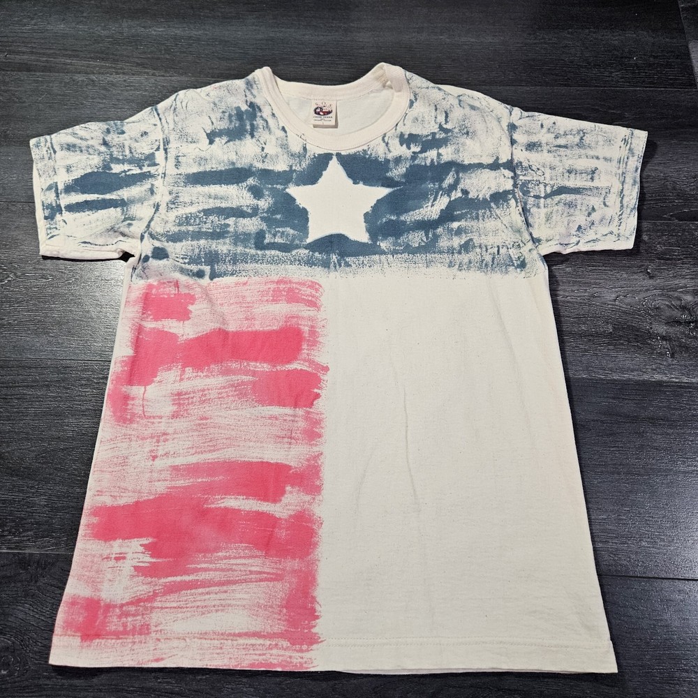 S.O.S. From Texas T Shirt Adult L Tan Big Texas Flag Organic Cotton Sustainable