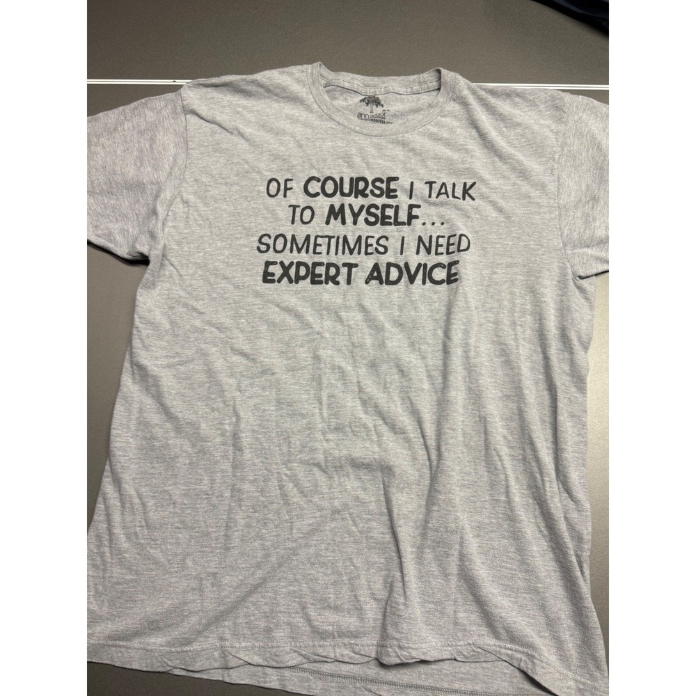 Ann Arbor T-Shirt Co Gray Funny Graphic Tee Expert Advice Mens XL