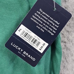 Lucky Brand TIE DYE SHIRT Mens Extra Large XL GREEN Casual Embroidered NWT