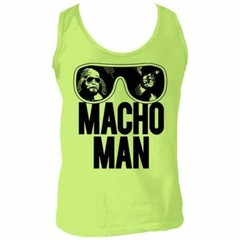 Adult WWE World Wrestling Entertainment Old School Macho Man Glasses Green Tank