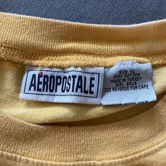 VTG 2000s Aeropostale Blank T Shirt Mens XL Yellow Acid Wash Short Sleeve Y2k