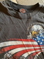 VTG 90s Harley Davidson Motorcycle T-Shirt XL Sleveless American Eagle Hawk Eye
