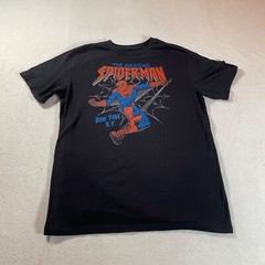 Spyder Man Shirt Mens Large Black Marvel Crew Neck Casual Super Hero Graphic Tee
