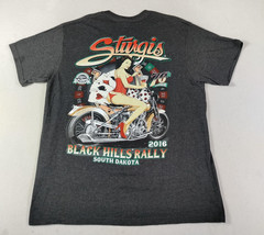 Sturgis Black Hills Rally Shirt Mens XL Gray SUNA 2016 Biker Casino Pin Up Bike