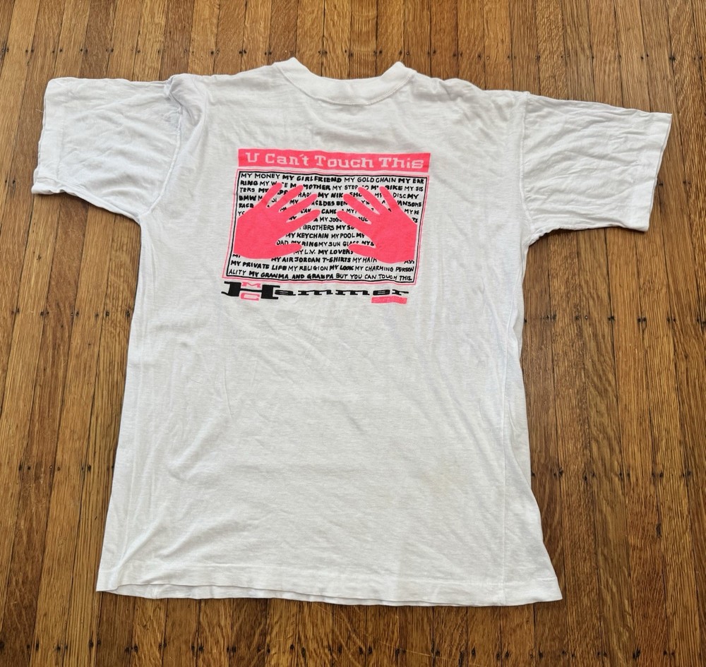 Vintage 1990 MC Hammer U Can’t Touch This T Shirt White USA Single Stitch M