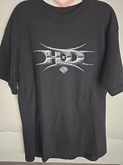 Vintage Y2k Harley Davidson T Shirt XL Fairbanks Ak Husky Tribal Biker Malamute
