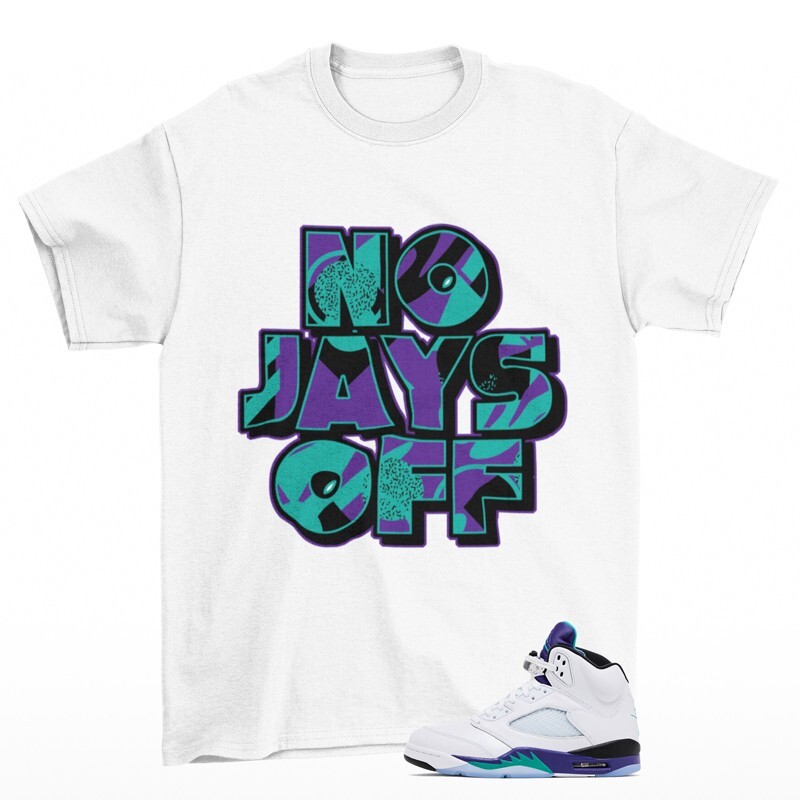 Jay All Day Sneaker Shirt White to Match Jordan 5 Retro Grape HQ7978-100
