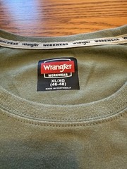 Wrangler Workwear Men’s Short Sleeve Ventilated Pocket T-Shirt XL-Olive Green