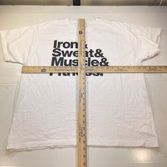 IRON SWEAT MUSCLE & FITNESS gym bodybuilding weightlifting TEE T SHIRT Mens XL