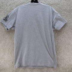 DC Nuthouse Ride or Abide Graphic T-Shirt Mens Medium Gray (see photo for flaw)