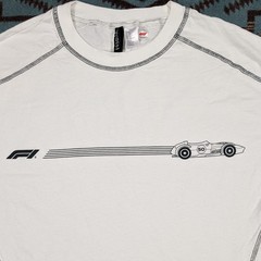 Formula 1 Flat Seam Retro H&M T Shirt Official F1 Mens Small White Cotton