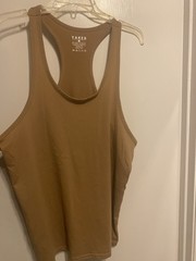 Yaker Bodybuilding Racerback Tank top Brown cotton poly blend size Medium NWOT