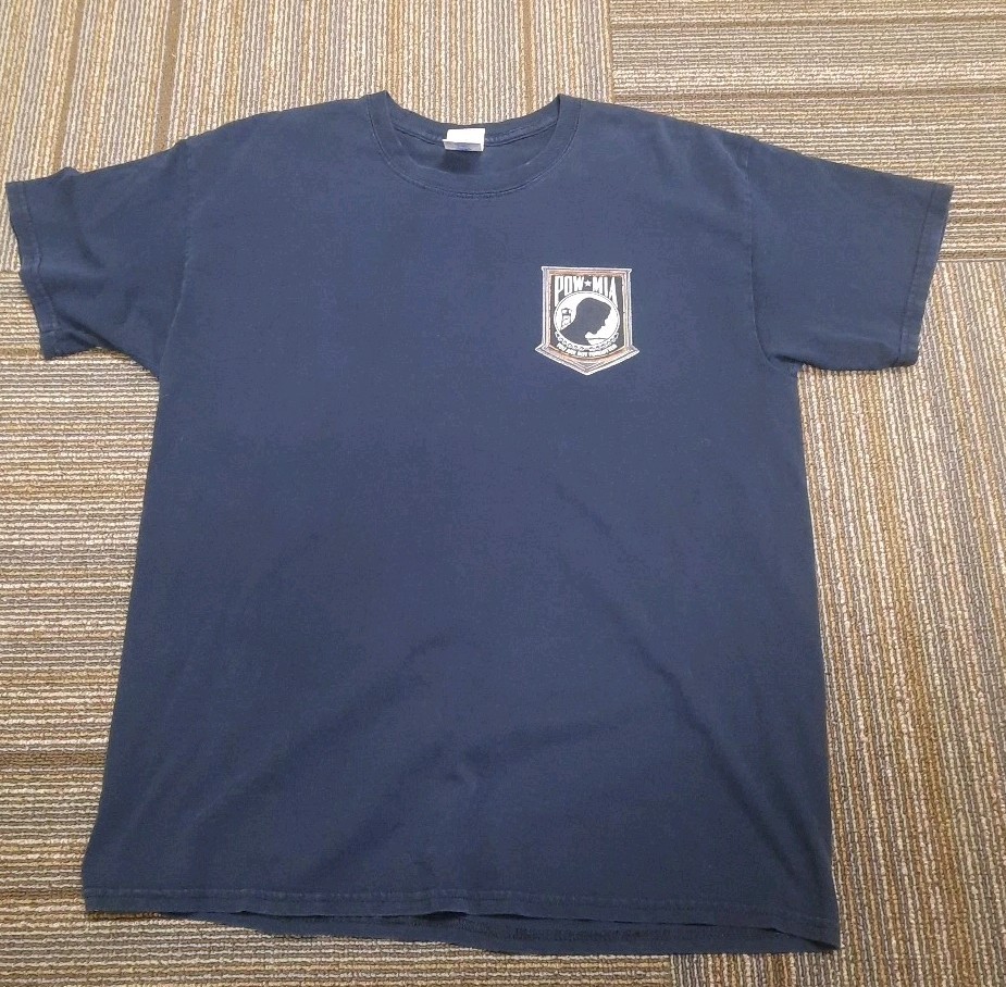 POW MIA T-Shirt Size L Vintage 90’s Dark Blue-see Description