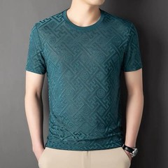 Men’s Breathable Ice Silk T-shirt Lightweight Summer Casual Designer Tee New