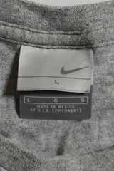 Nike Mens Gray Nike Logo Scoop Neck Short Sleeve Mexico Made Casual T Shirt L