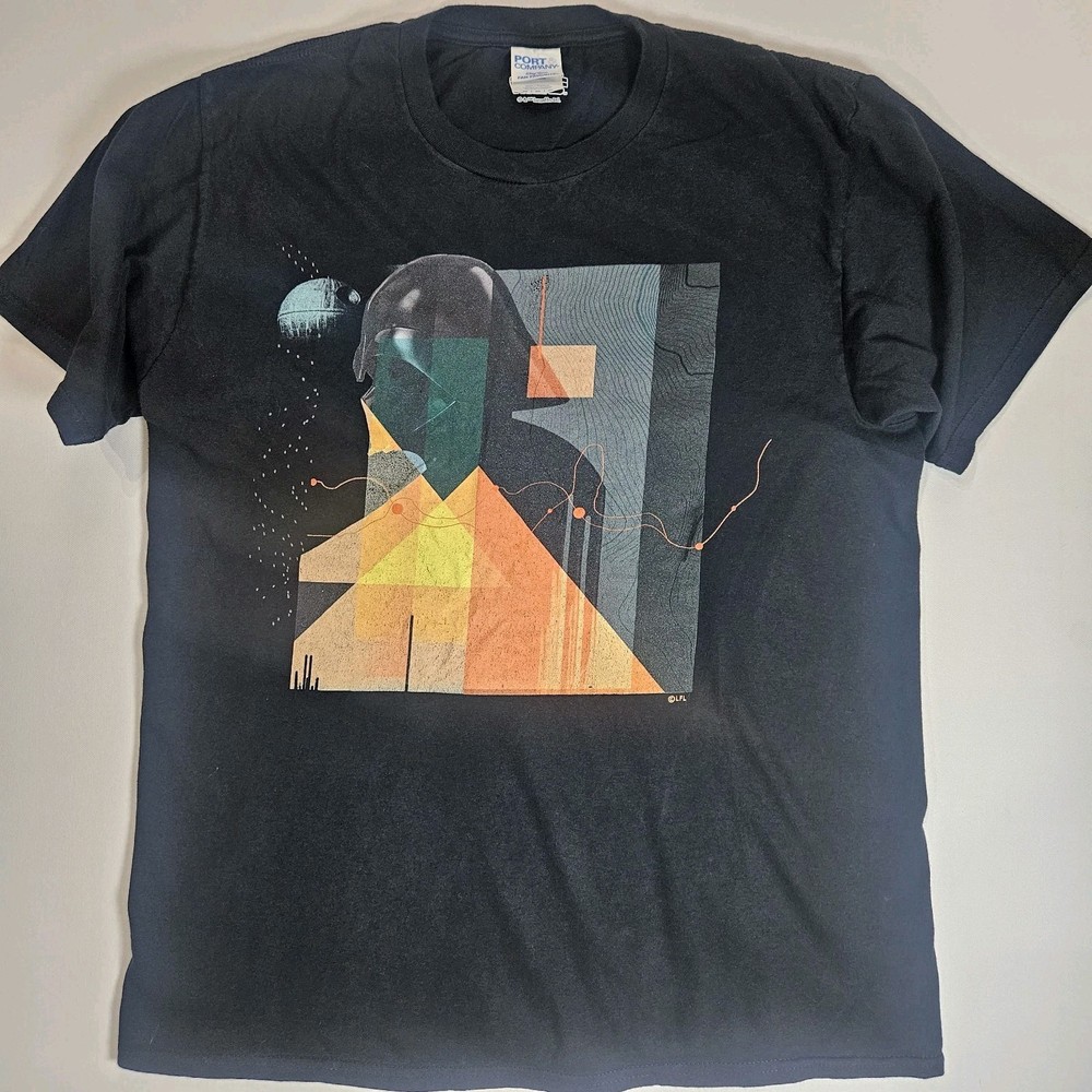 Star Wars T-shirt Mens Medium Black Darth Vader Graphic Port & Company Tee