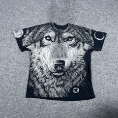 Liquid Blue Shirt Mens Extra Large Black Wolf Moon Double Sided Graphic Tee