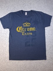 Corona Extra Beer Graphic Short T Shirt Men Large Blue Distressed Logo Brewery